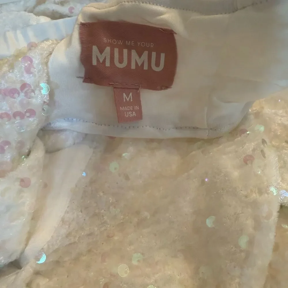Show Me Your MuMu | Zoey Iridescent Sequin Mini Dress size Medium-D5 - Picture 6 of 7
